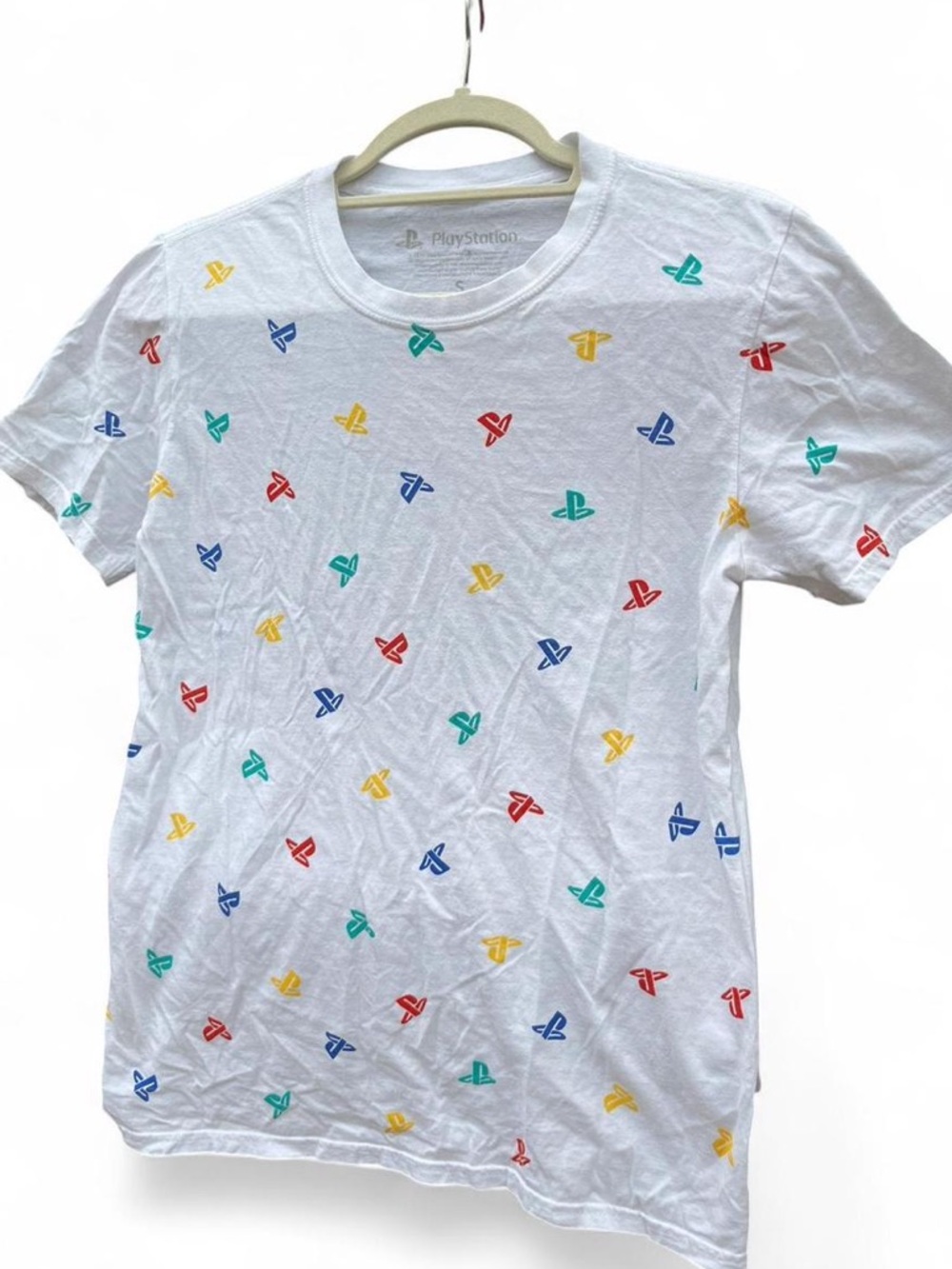 Sony PlayStation White Tee with Teal Logo Accent